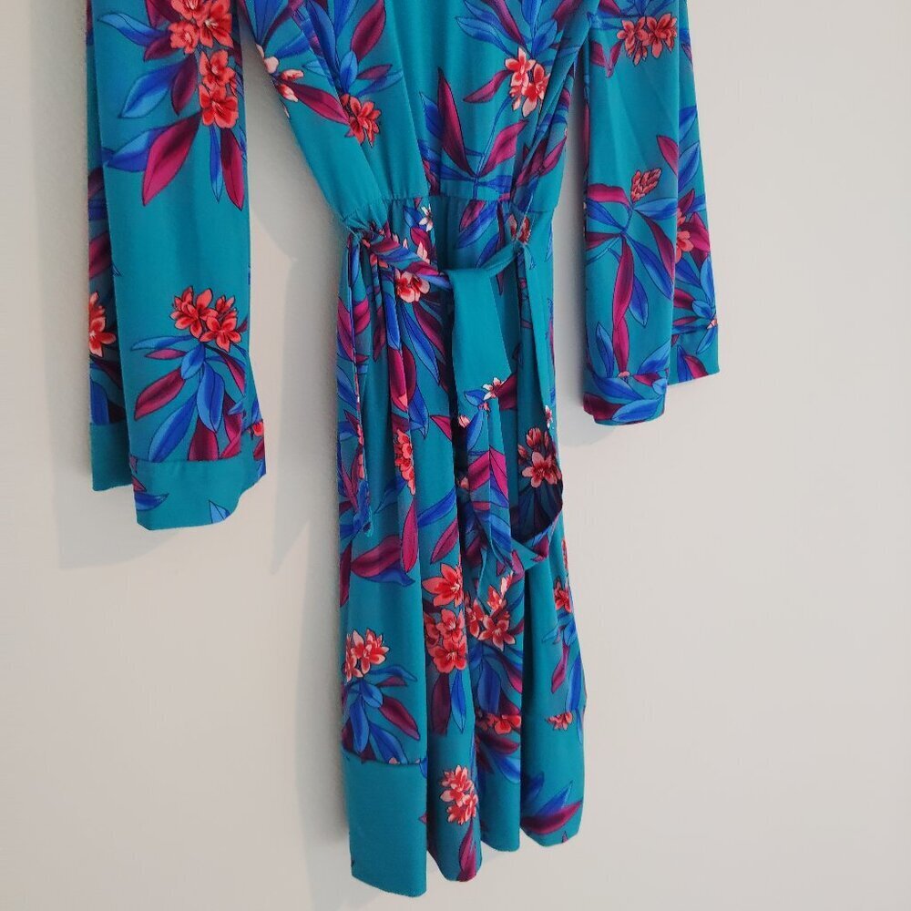 Calvin Klein Faux Wrap Green and Blue dress - Picture 5 of 6